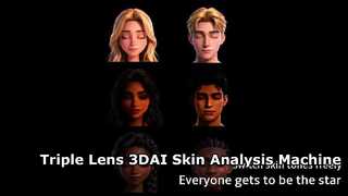 Máquina facial da análise da pele do AI das línguas 8 do varredor 19 do verificador da lente tripla 3D espectral