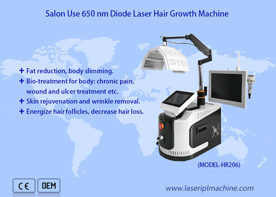 Máquina de crescimento de cabelo a diodo a laser de 650 Nm Analisador de terapia capilar de baixo nível