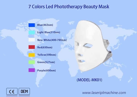 7 cores LED Light Therapy Máscara de beleza para remoção de rugas Cuidados da pele