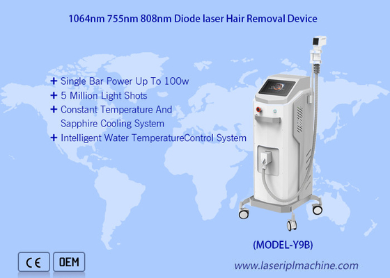 Equipamento de remoção de pelos a laser a 3 diodos 808nm 755nm 1064nm