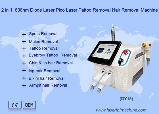 Máquina 2 do laser do diodo dos termas 808 nanômetro em 1 remoção do cabelo e remoção da tatuagem do picossegundo