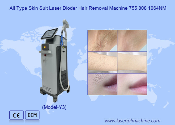 Todos os tipos de pele indolor 1064 755 808nm máquina de remoção de pelos a laser de diodo