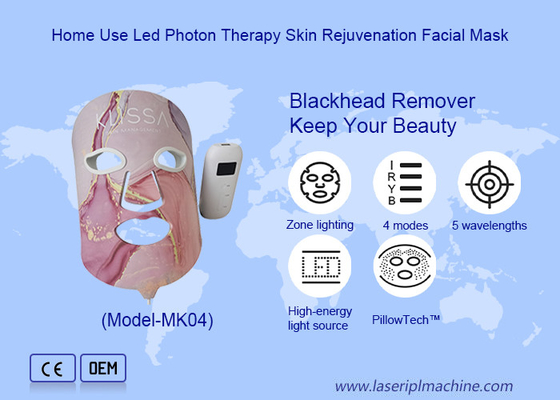 Máscara Facial LED Infravermelho Vermelho de Silício para Rejuvenescimento da Pele e Cuidados Faciais da Pele
