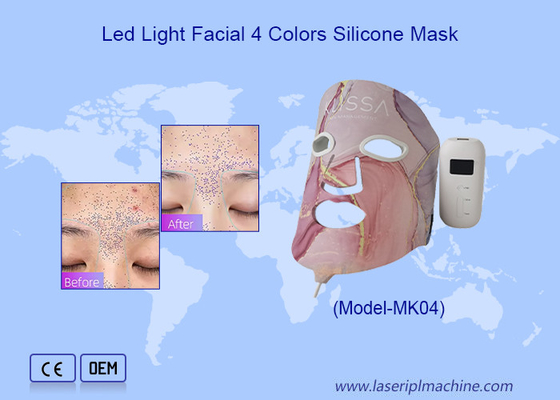 Peso bruto 13,1 kg Rejuvenescimento da pele Luz infravermelha Máscara facial LED com 4 cores