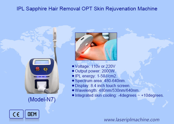 Máquina de Rejuvenescimento da Pele de Material de Cristal Sapphire IPL Laser Hair Removal
