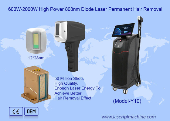 500W-1600W 4 comprimentos de onda para todas as cores da pele Máquina de remoção de pelos a laser a diodo 808nm