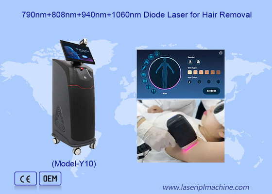 Máquina de laser de diodo 808nm de tela sensível ao toque de 15,6 " indolor para remoção de pêlos