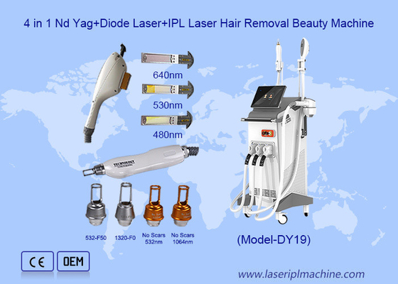 3 IN 1 Nd Yag 808nm Diodo Laser de remoção de tatuagem de cabelo IPL máquina de tratamento de acne