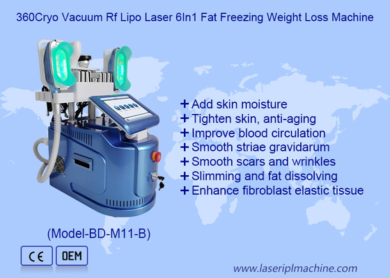 360 Cryo Vacuum RF Lipo Laser 6 em 1 gordura congelação máquina de perda de peso emagrecimento corporal