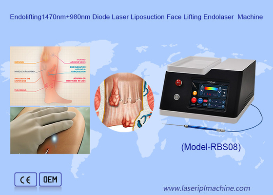 1470nm 980nm Diodo Laser Tratamento de Hemorroidas Liposucção Máquina de Emagrecimento Corporal
