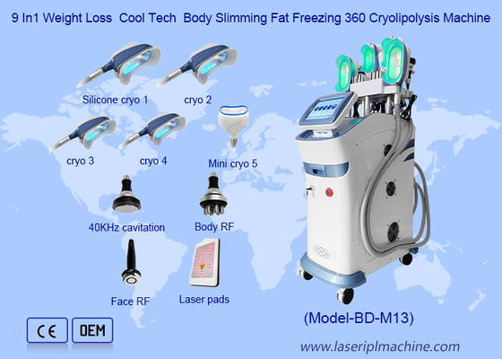 9 In1 Perda de Peso Cool Tech Corpo Emagrecimento Gordura congelação 360 Máquina de Cryolipolysis