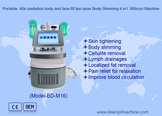 Cavitação corporal e facial portátil de 40k Rf lipo laser Body Slimming 4in1 360 Cryo Machine
