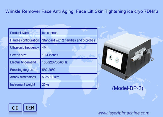 Elevação da pele Aprietação facial Anti-envelhecimento 2 em 1 máquina Hifu gelo
