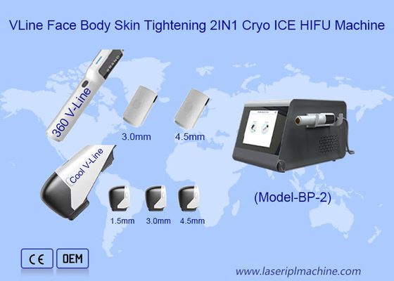 VLine Face Body Anti Aging Skin Tightening 2IN1 Máquina HIFU Cryo ICE
