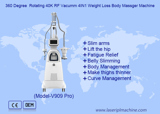 360 graus rotativo 40K RF Vacuum 4 em 1 Máquina de massagem corporal para perda de peso