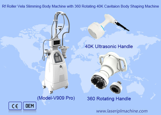 4 em 1 360 graus rotativo 40K RF Vacuumm para perda de peso Velashaping máquina de emagrecimento