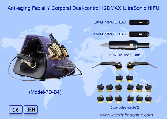 Facial Y Corporais Radar Tightening Skin Carving Anti Aging Duplo controle 12DMax Hifu Máquina