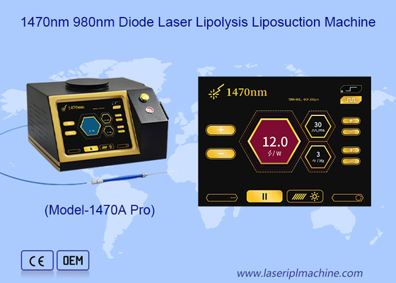 Cirurgia Laser para remoção de celulite 1470nm 980nm Máquina de lipoaspiração a laser de diodo de fibra óptica