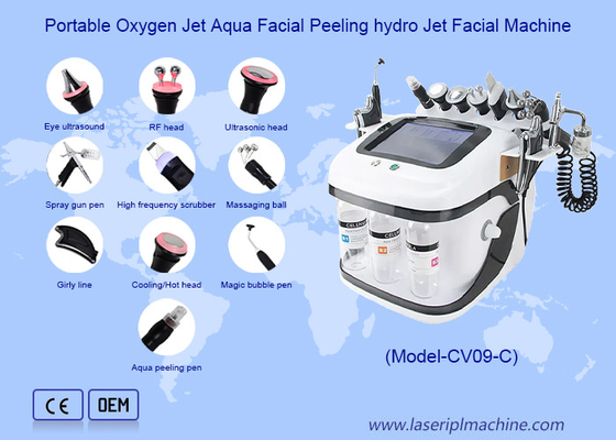Cuidados faciais Aqua Peel RF Jet de oxigênio Hydro Microdermabrasion Machine para limpeza profunda