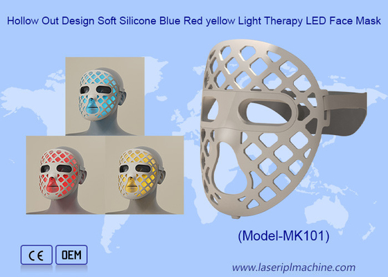 360 graus Soft Silicone Facial Mask com Design Oculto Led Blue Red Led Light Therapy