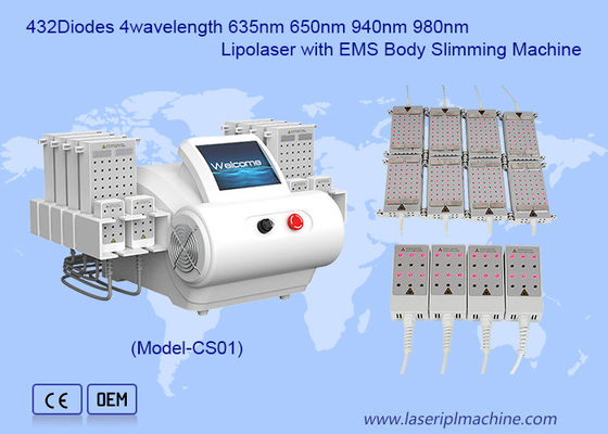 635nm 650nm 940nm 980nm Diodo Laser EMS placa de lipoaspiração máquina de emagrecimento corporal