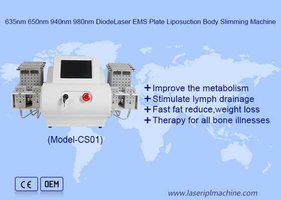 EMS Pads 635nm 650nm 940nm 980nm LipoLaser máquina de lipoaspiração para remoção de gordura perda de peso