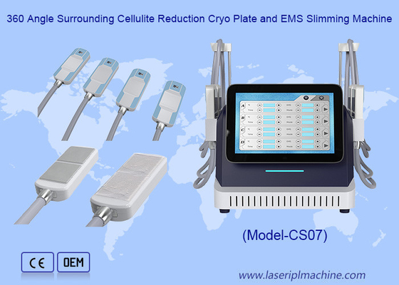 360 ângulo circundante de redução de celulite Cryo Plate e EMS máquina de emagrecimento