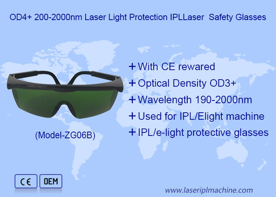Óculos de segurança a laser 200-2000nm IPL Proteção ocular para tratamento de depilação a laser ND YAG