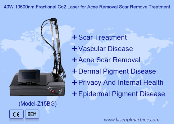 Laser de CO2 fracionado de 40W 10600nm para remoção de acne