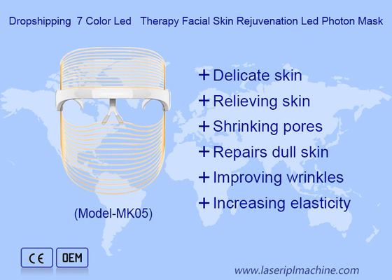 Uso doméstico recarregável sem fio 7Color Beauty Light Therapy Mascaras faciais LED