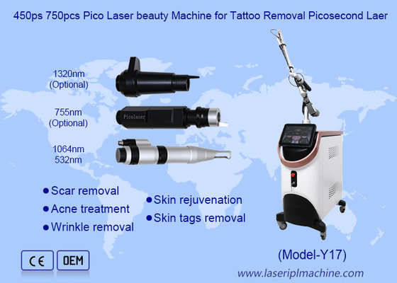 450ps 750pcs Máquina de beleza Pico Laser para remoção de tatuagem Picosecond Laser