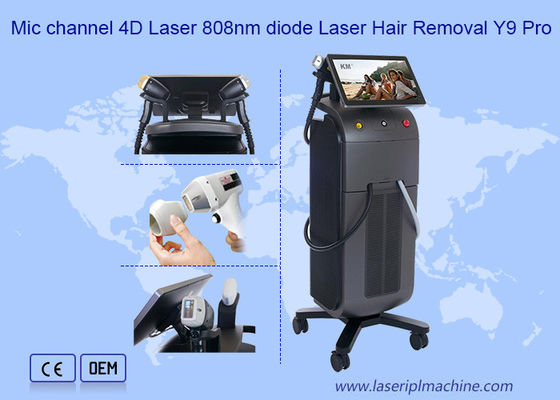 Canal de microfone 4D 1600w 808 Máquina de remoção de pelos a laser de diodo Y9 Pro