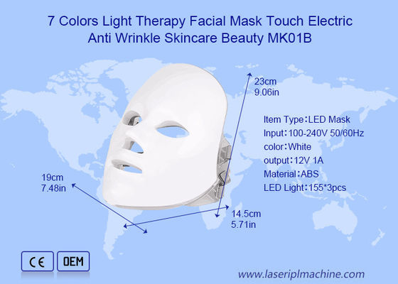 7 cores Pdt Led Light Therapy Máscara facial para cuidados da pele Anti-rugas