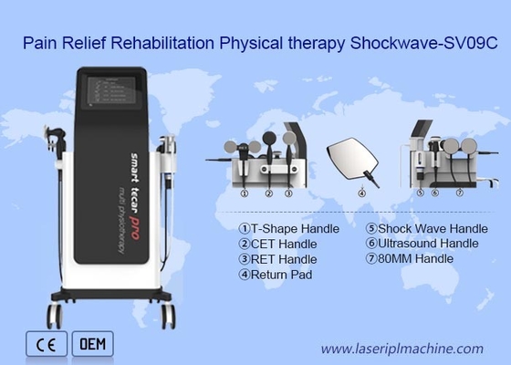 Máquina da fisioterapia da inquietação da diatermia de Eswt Rf Tecar para ferimento do esporte