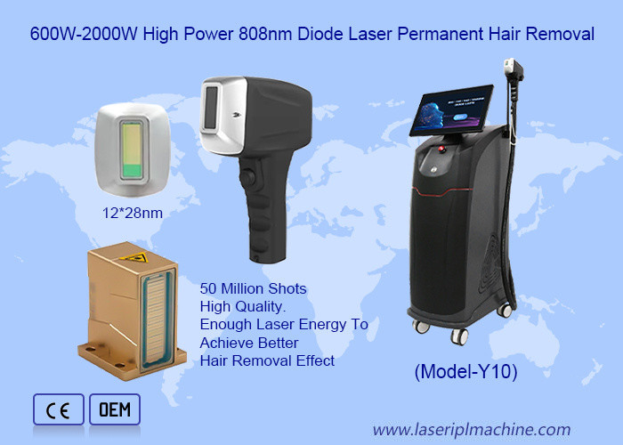 500W-1600W 4 comprimentos de onda para todas as cores da pele Máquina de remoção de pelos a laser a diodo 808nm