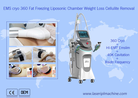 Congelação gorda da máquina do emagrecimento de Cryolipolysis dos termas 360 + corpo da estimulação do músculo de Emslim