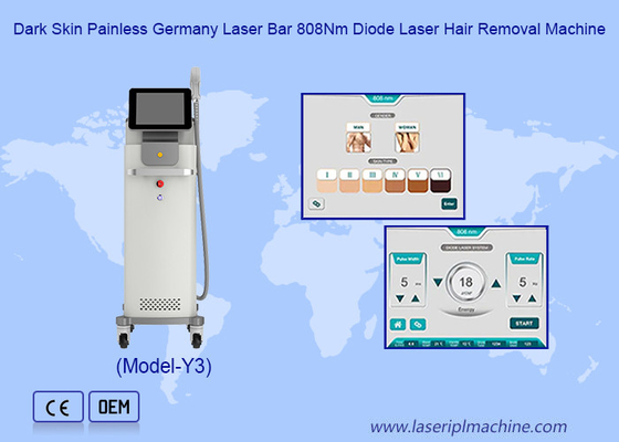 Máquina de remoção de pelos de diodo a laser indolor para todos os tipos de pele 755 808 1064NM