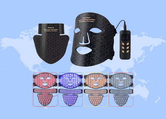 4Colours Silicon Full Face Mask para remoção de rugas Cuidados da pele Luz LED infravermelha