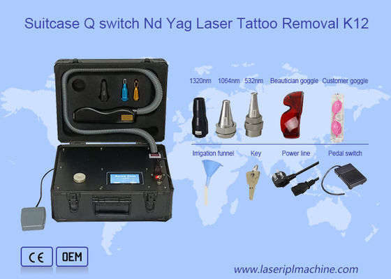 Maleta de remoção de tatuagens a laser de 532nm Mini Q Switch Nd Yag Beauty Machine