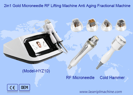 2 em 1 Máquina de elevação de micro-agulhas de ouro RF Máquina fracionada antienvelhecimento