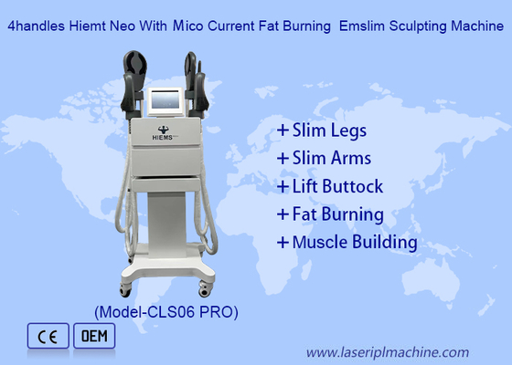 Máquina de Escultura Corporal HIEMT Estimulador Muscular Eletromagnético para Construção Muscular com 4 Manípulos