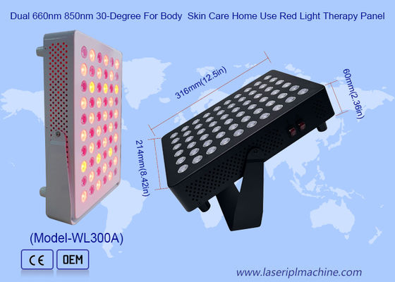 Painel de Terapia de Luz Vermelha Dupla 660nm 850nm 30 Graus para Cuidados com a Pele Corporal em Casa