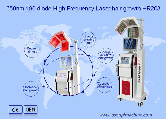 Máquina do crescimento do cabelo do laser do diodo dos Stimulators 650nm com detector da câmera